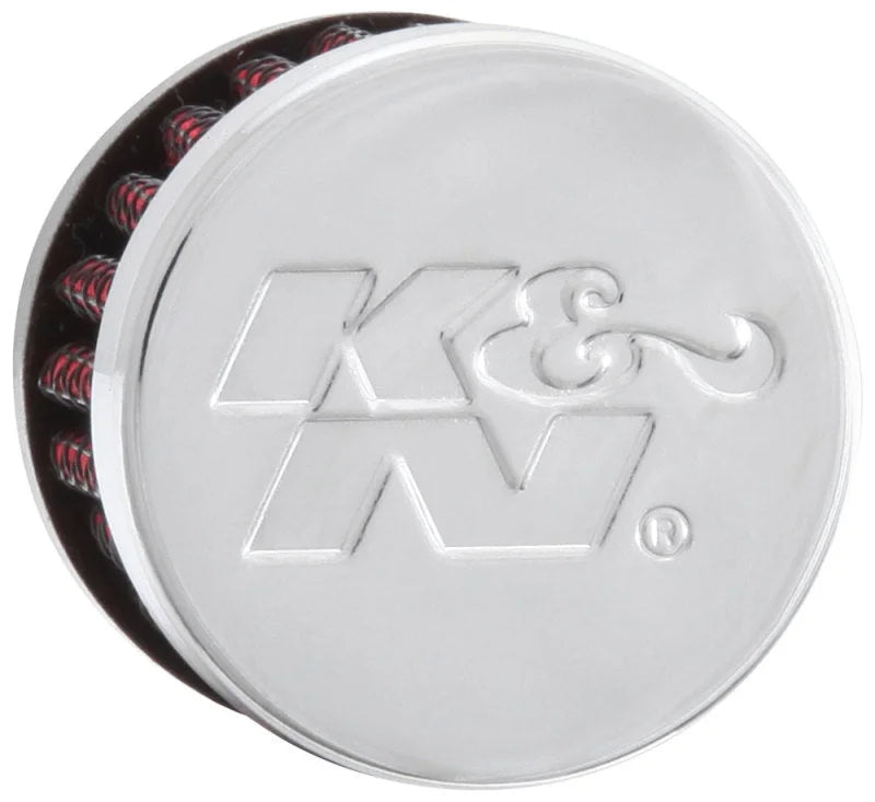 K&N .315/.431 Flange 1 3/8 inch OD 1.5 inch H Clamp On Crankcase Vent Filter - Back View