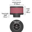 Load image into Gallery viewer, K&amp;N 3/4 inch ID 2 inch OD 1.5 inch H Clamp On Crankcase Vent Filter - Side View