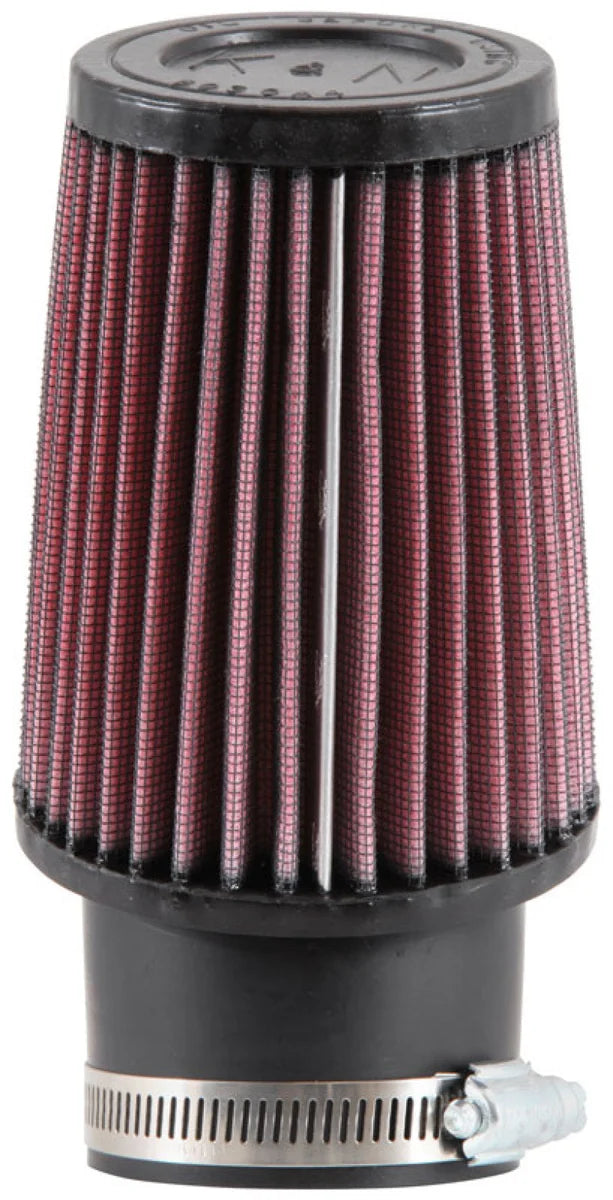 K&N 3.75 Inch OD 2.438 Inch ID 2 Inch Angled Flange 5 Inch H 3 Inch Top OD Round Tapered Univ - Detail View