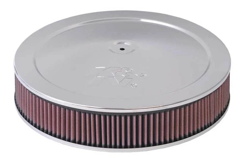 K&N 5-1/8in / 14in ID X 1.5in O/S Flat Base Air Cleaner Assembly - Main Product View
