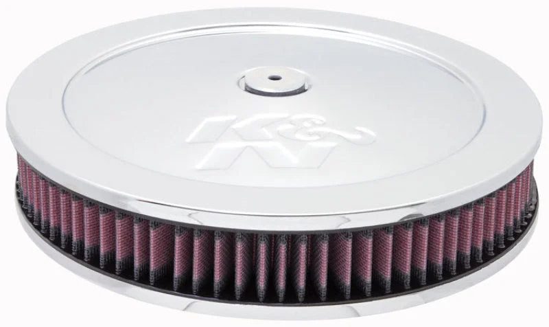 K&N 5 1/8in Flange 11in OD 3 1/4in Height w/ Vent Custom Air Cleaner Assembly - Main Product View