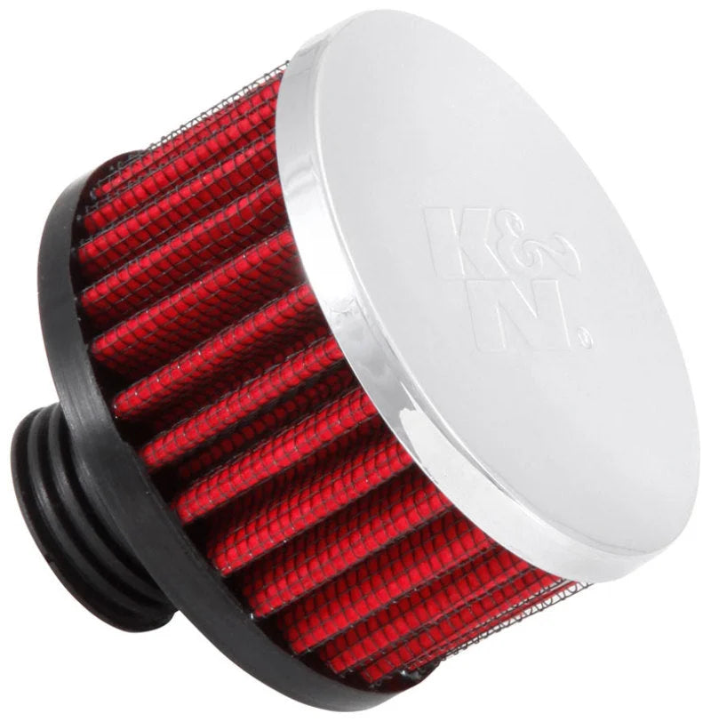 K&N .5in Flange ID x 3in OD x 3.25in H Rubber Base Crankcase Vent Filter - Main Product View