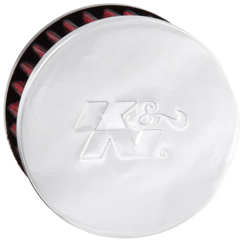 K&N .5in Flange ID x 3in OD x 3.25in H Rubber Base Crankcase Vent Filter - Back View