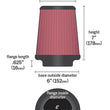Load image into Gallery viewer, K&amp;N 6 inch OD-Base 4 1/2 inch OD-Top 7 Inch H Round Tapered Universal Air Filter - Additional View 10