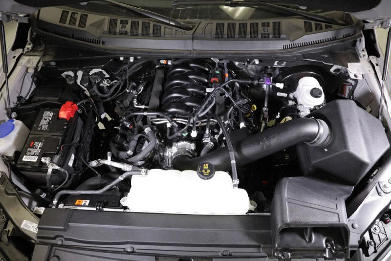 K&N 63 Series AirCharger Performance Intake 15-19 Ford F150 5.0L V8 F/I - Back View