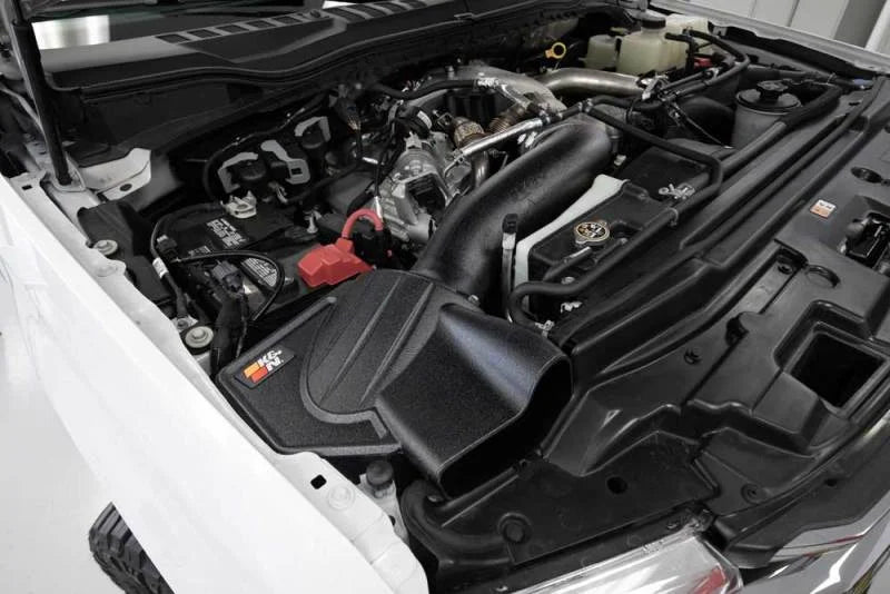 K&N 63 Series AirCharger Performance Intake 20-21 Ford F250 V8-6.7L DSL - Side View