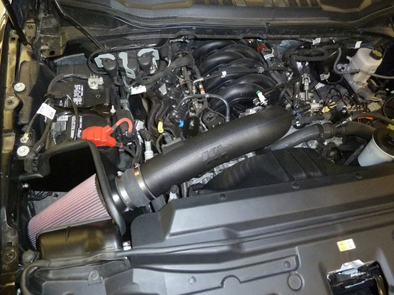K&N 63 Series AirCharger Performance Intake 2020 Ford F250 Super Duty 7.3L V8 - Side View