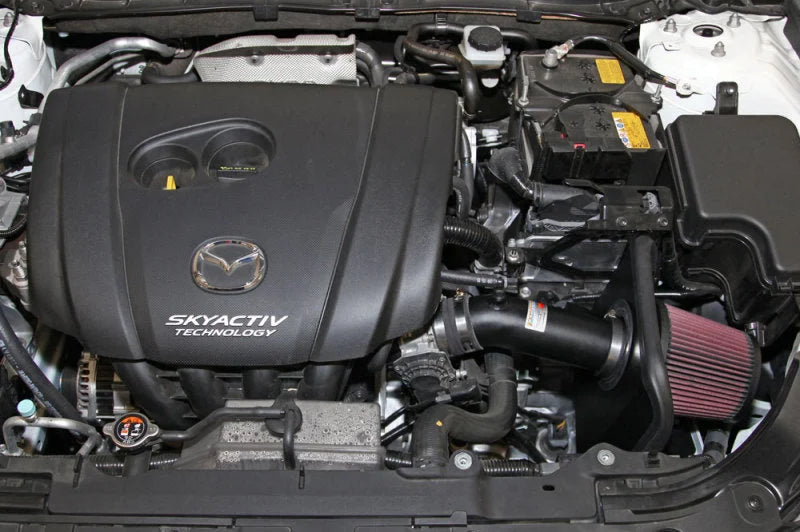 K&N 69 Series Typhoon Performance Intake Kit 13-14 Mazda 3 2.0L L4 - Back View