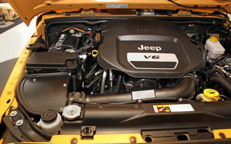 K&N 71 Series Performance Intake Kit for 12-18 Jeep Wrangler 3.6L V6 (12-15 CARB Approved) - Back View