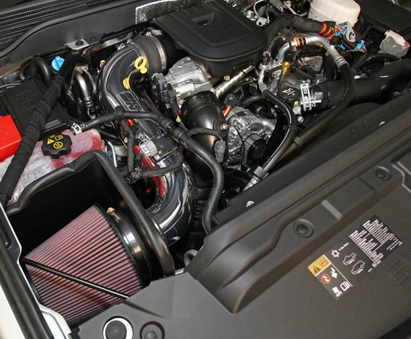 K&N 77 Series Performance Intake Kit for 2015 Chevrolet Silverado/GMC Sierra 2500 / 3500 6.6L V8 - Back View
