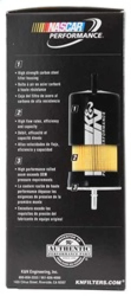 K&N 92-95 Chevy Cavalier 2.2L / 3.1L Fuel Filter - Back View
