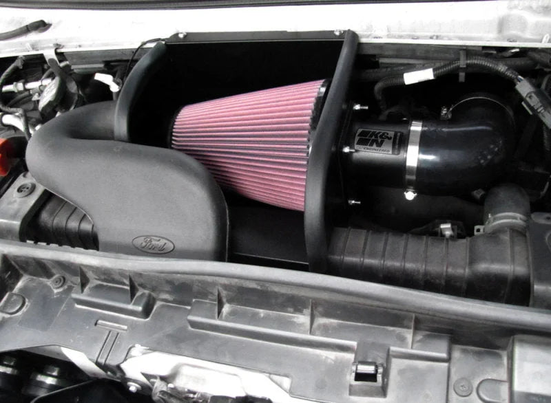 K&N 97-08 Ford E350/#450 Econoline V10-6.8L Black High Flow Performance Kit - Side View