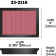 Load image into Gallery viewer, K&amp;N 97-98 Holden VT Commodore Drop In Air Filter - Side View
