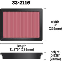 Load image into Gallery viewer, K&amp;N 97-98 Holden VT Commodore Drop In Air Filter - Side View