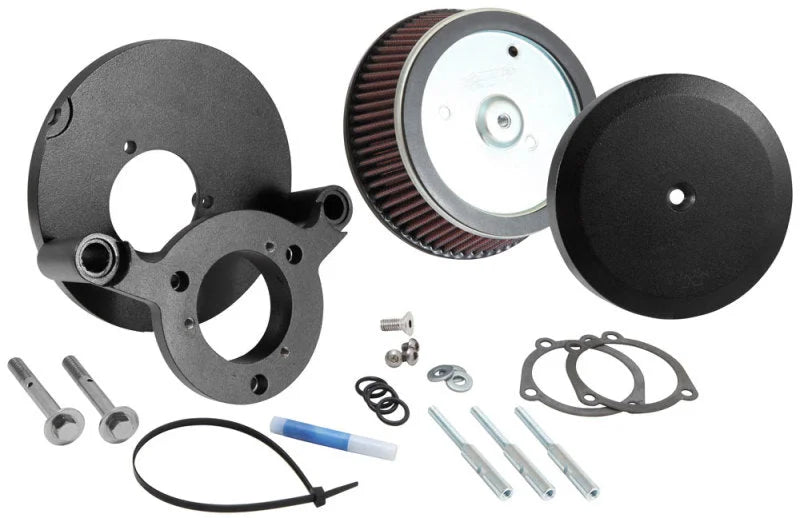 K&N 99+ Harley Davidson Street Metal Intake System - Hammer Black - Main Product View