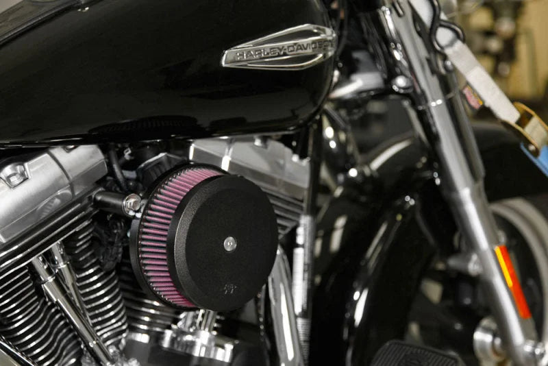 K&N 99+ Harley Davidson Street Metal Intake System - Hammer Black - Installation View