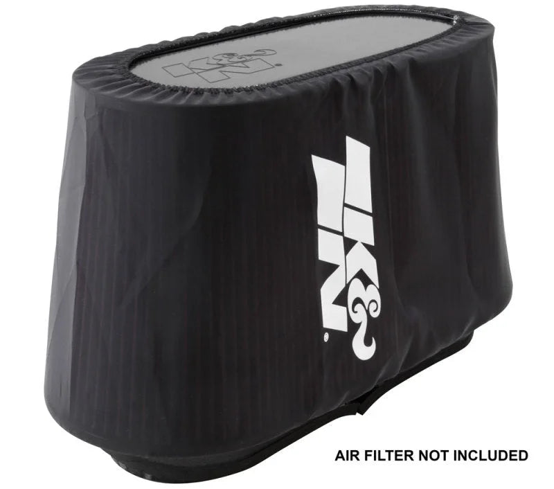 K&N Air Filter Wrap - Black - 4.313in Base ID x 4.75in Top ID x 6.75in H - Installation View