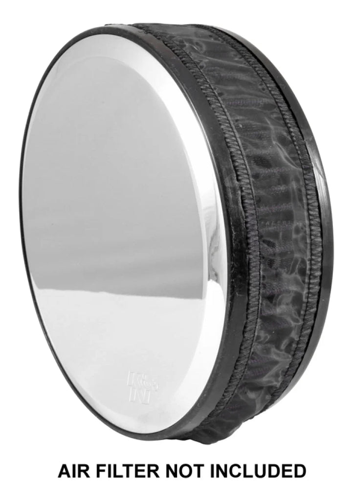 K&N Air Filter Wrap Black Round Height 2.5 in ID 7.5in - Side View