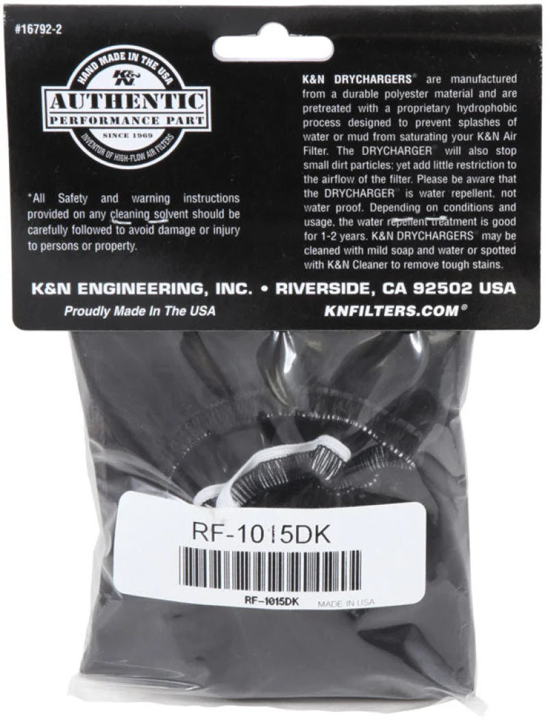 K&N Air Filter Wrap Drycharger - Black - Installation View