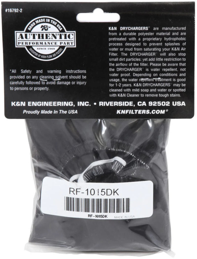 K&N Air Filter Wrap Drycharger - Black - Installation View