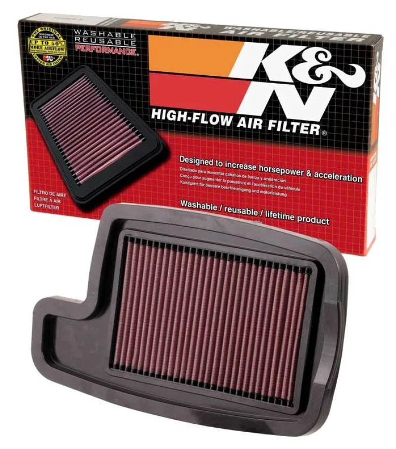 K&N Arctic Cat 12.813in O/S L x 7.5in O/S W x .875in H Replacement Air Filter - Side View