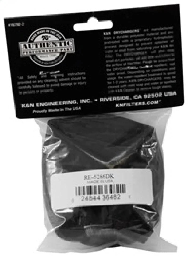 K&N Black Drycharger Rectangle Straight Air Filter Wrap - Black - Installation View