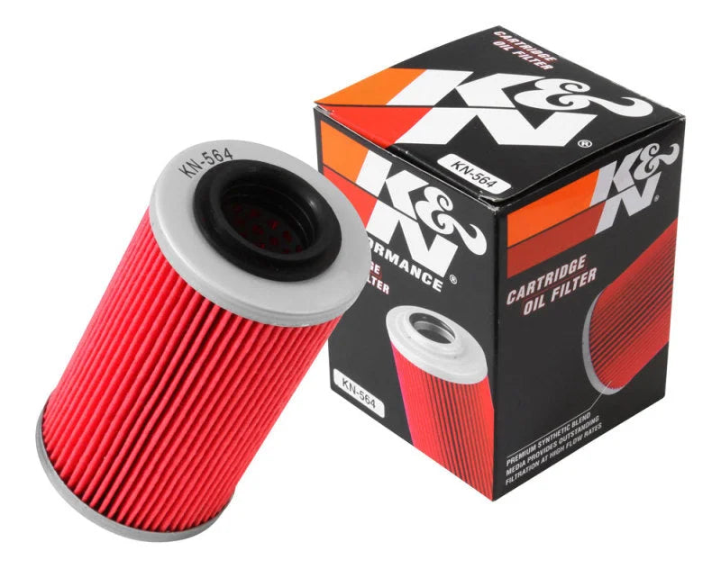 K&N Can/AM Spyder RT 998/ Buell 1125R -2.2219in OD x 0.969in ID x 3.813in H Oil Filter - Installation View