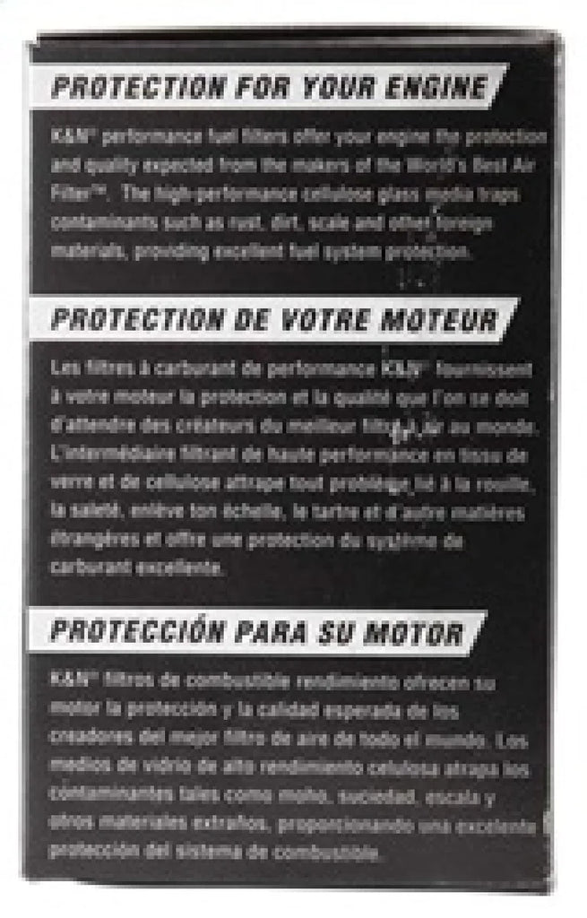 K&N Cellulose Media Fuel Filter 1.688in OD x 3.813in L - Back View