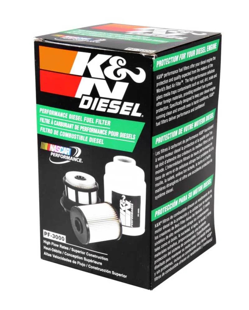 K&N Cellulose Media Fuel Filter 3.5in OD x 6.281in L - Back View