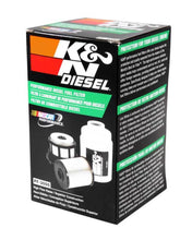 Load image into Gallery viewer, K&amp;N Cellulose Media Fuel Filter 3.5in OD x 6.281in L - Back View
