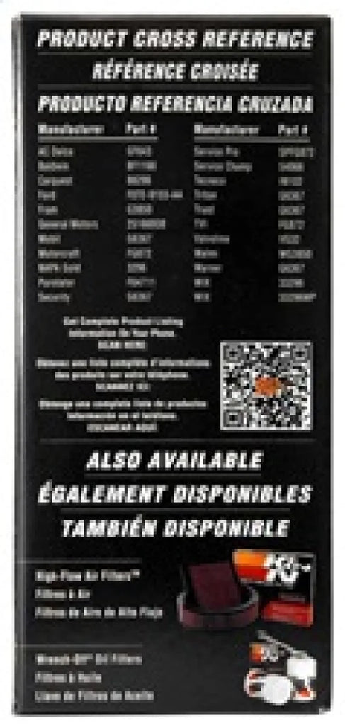 K&N Cellulose Media Fuel Filter 3in OD x 6.938in L - Back View