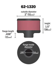 Load image into Gallery viewer, K&amp;N Clamp On Rubber Base Crankcase Vent Filter 0.375in Flange ID x 2in OD x 1.5in Height - Main Product View
