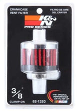 Load image into Gallery viewer, K&amp;N Clamp On Rubber Base Crankcase Vent Filter 0.375in Flange ID x 2in OD x 1.5in Height - Additional View 8