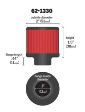 Load image into Gallery viewer, K&amp;N Clamp On Rubber Base Crankcase Vent Filter 0.5in Flange ID 2in OD 1.5in Height - Additional View 6