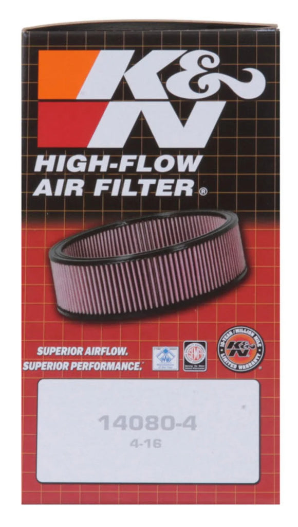 K&N Custom Air Filter Round 5.25 inch ID 6.25 inch OD 2.5 inch Height - Back View