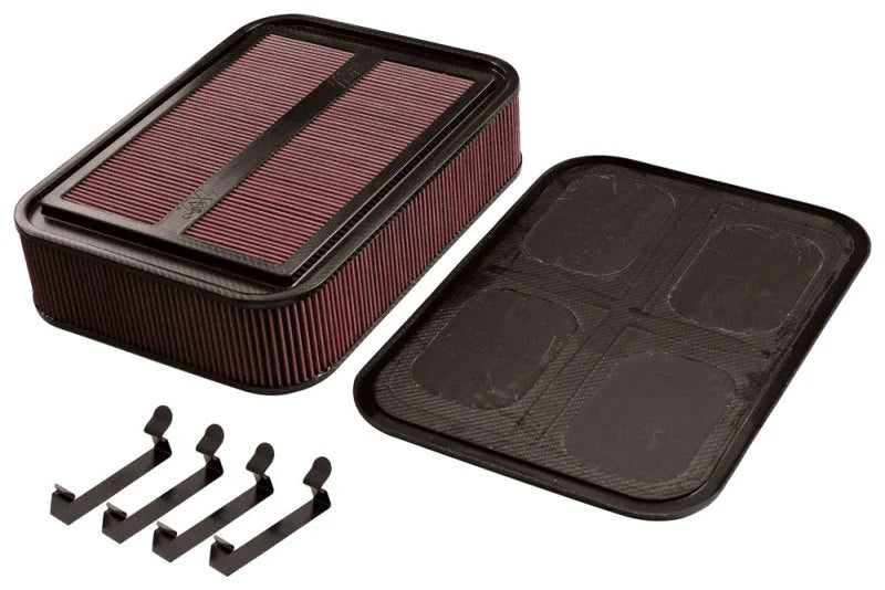 K&N Custom Racing Assembly Carbon Fiber 4in Air Box w/ Base and Hardware - Large - Main Product View