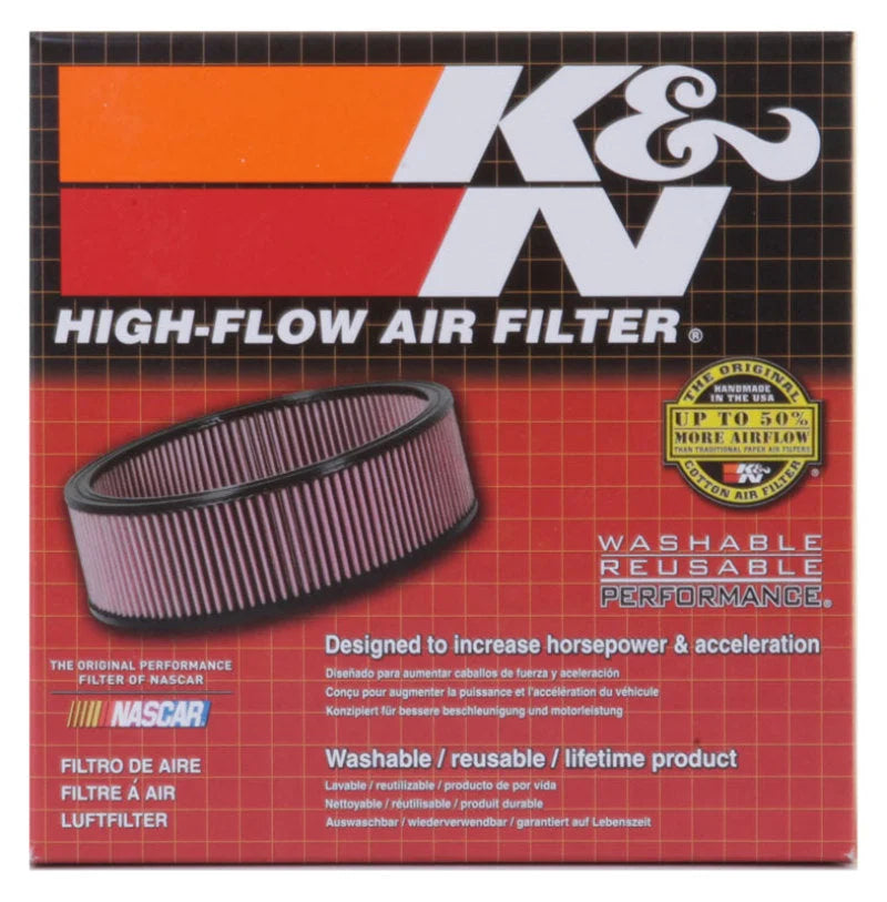 K&N Custom Round Racing Assembly Red 5.875in OD x 2.406in ID x 1.75in Height - Side View