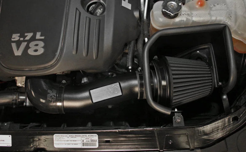 K&N Dodge/Chrysler 5.7/6.1L V8 Black Performance Intake Kit - Back View