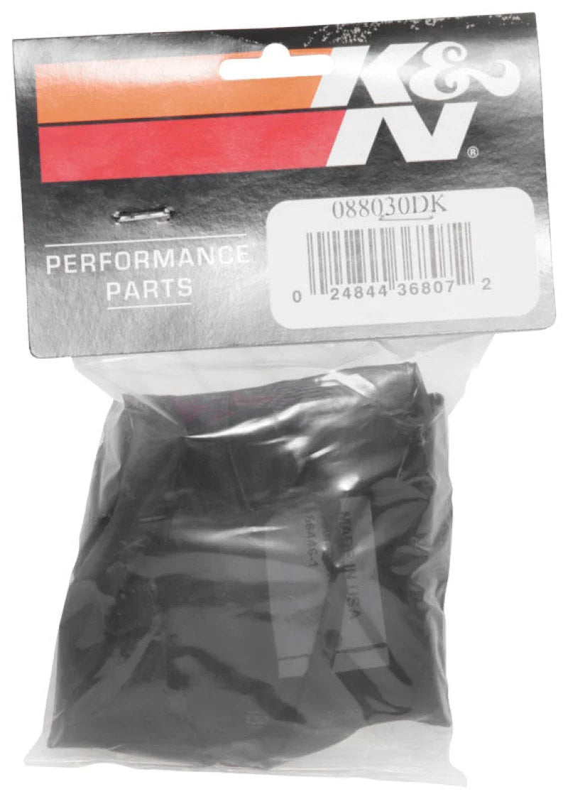 K&N Drycharger Air Filter Wrap 8-3/4in X 10-1/4in X 3in Black - Installation View