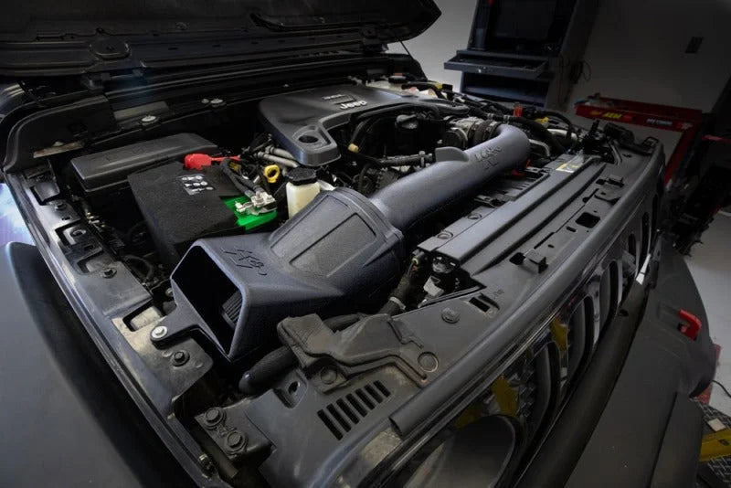 K&N Dryflow Air Intake System fits 2020-2025 Jeep Gladiator / 2018-2025 Jeep Wrangler JL V6-3.6L F/I - Side View