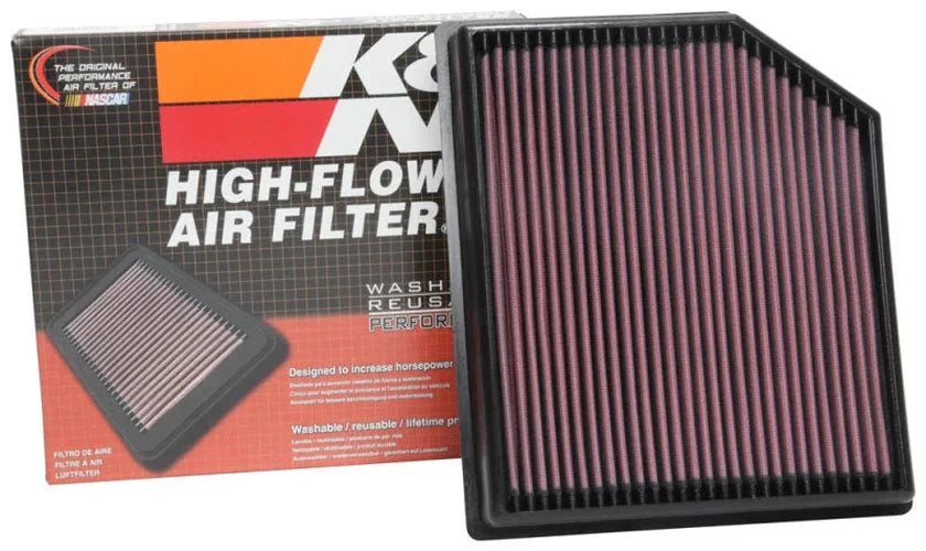K&N 2018 Jeep Grand Cherokee V8-6.2L F/I Replacement Drop In Air Filter - Installation View