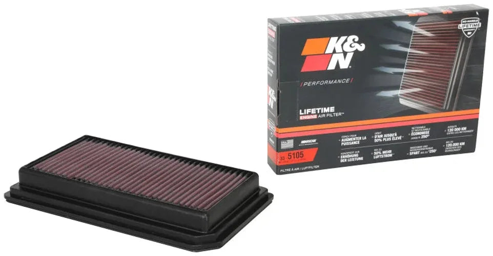 K&N 20-21 Cadillac CT5 V6 3.0L Replacement Air Filter - Back View