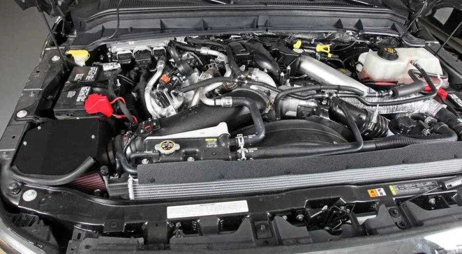 K&N 11-15 Ford Super Duty 6.7L V8 Performance Intake Kit - Side View