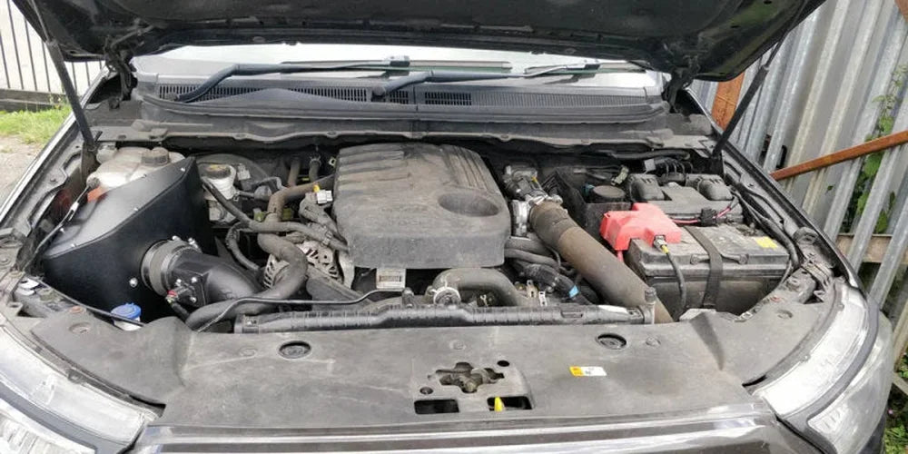 K&N 11-19 Ford Ranger 3.2L L5 Diesel Performance Air Intake System - Back View