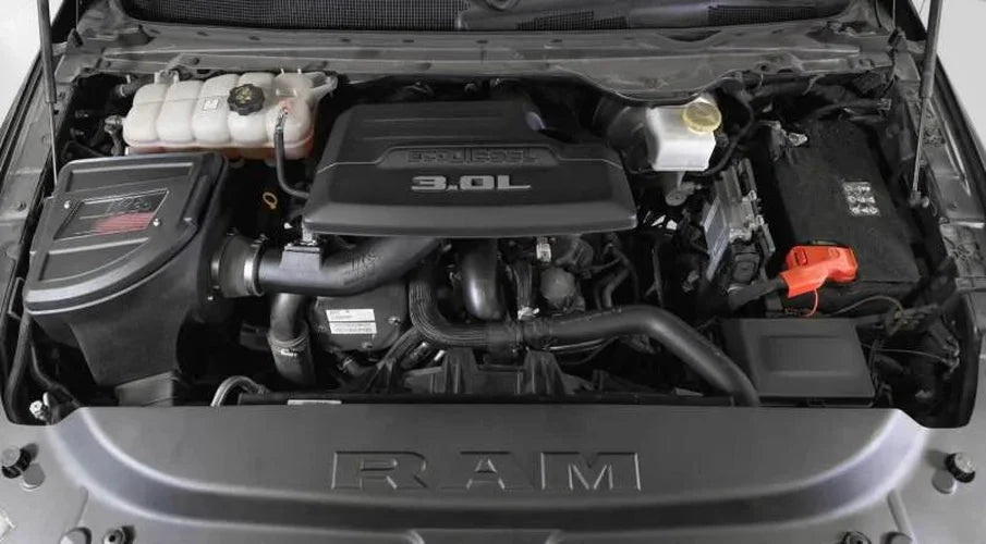 K&N 20-23 RAM 1500 V6 3.0L Diesel Performance Air Intake System - Installation View