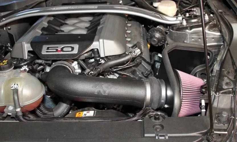 K&N 2015 Ford Mustang GT 5.0L V8 F/I Performance Intake Kit - Side View