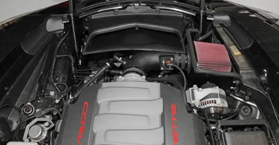 K&N 14-15 Chevy Corvette Stingray 6.2L V8 AirCharger Performance Intake - Back View