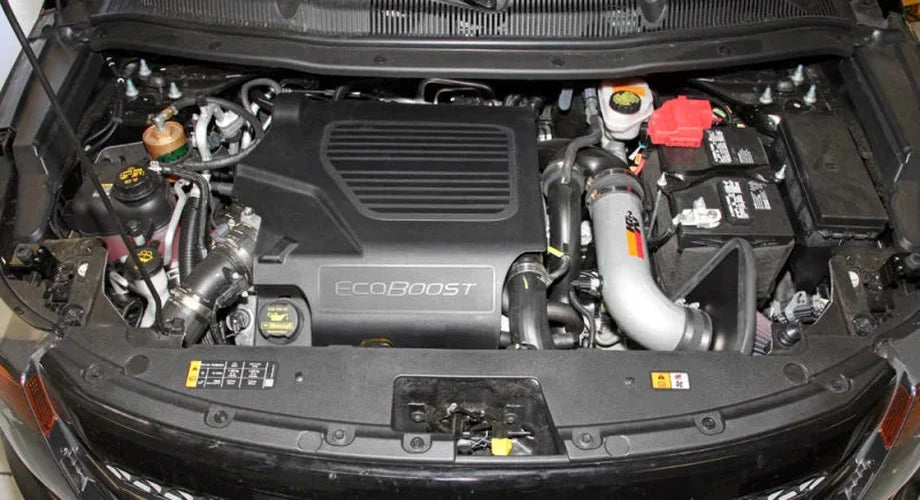 K&N 11 Ford Taurus SHO 3.5L V6 Silver Typhoon Cold Air Intake - Back View
