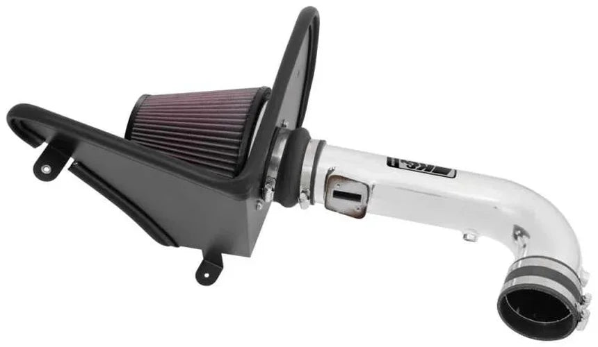 K&N 16-17 Chevy Camaro 3.6L Silver Typhoon Short Ram Intake - Installation View