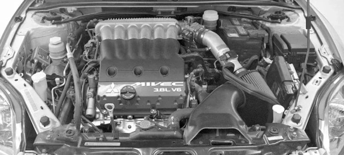 K&N 06 Eclipse GT 3.8L V6 Red Typhoon Short Ram Intake - Back View
